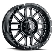 ICON Alloys Alpha, Gloss Black, Milled Windows, 20x9 / 6x135, 16mm OS, 5.625" BS