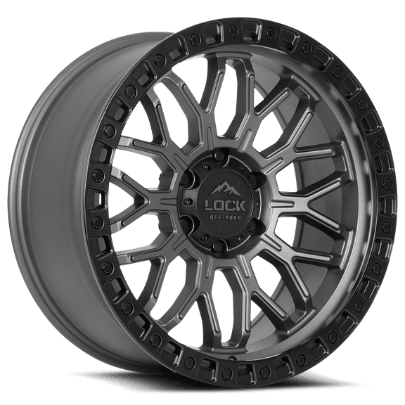 20x9 Lock Off-Road Combat Matte Grey With Matte Black Ring Wheel 6x135 (0mm)