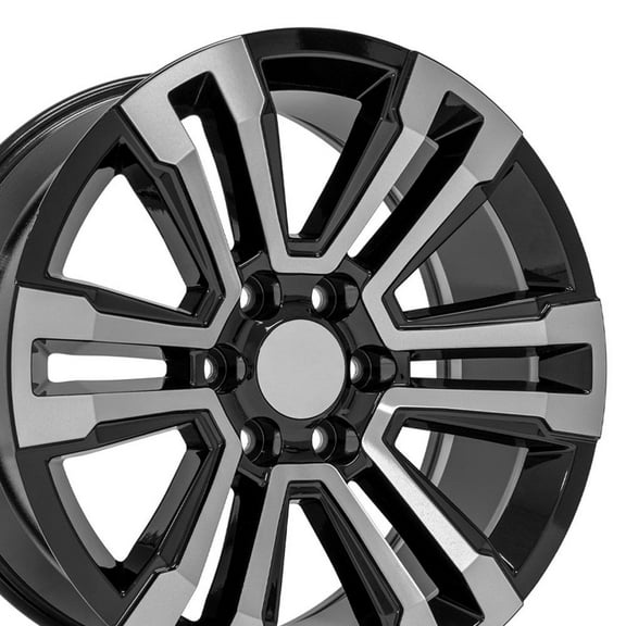 OE Wheels CV44 20 Inch Rim Fits Yukon Denali Style 6x139.7 20x9 Gloss Black Machined - Hollander 5822 (1)