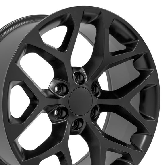 OE Wheels CV98B 20 Inch Rim Fits Silverado 1500 Snowflake Style 6x139.7 20x9 Satin Black - Hollander 5668 (1)