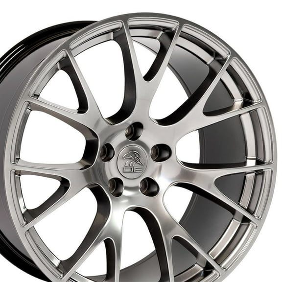 OE Wheels DG15 20 Inch Rims Fit Hellcat Style 5x115 20x9 Gloss Hyper Black - Hollander 2528 (Set of 4)