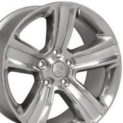 OE Wheels DG65 20 Inch Rim Fits Ram 1500 Style 5x139.7 20x9 Gloss Silver with Polished Face - Hollander 2453 1