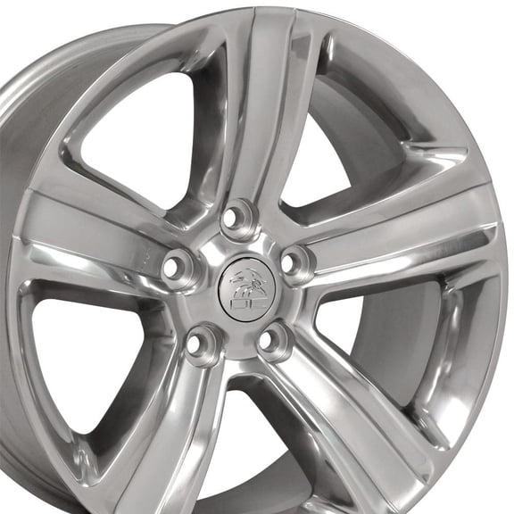 OE Wheels DG65 20 Inch Rim Fits Ram 1500 Style 5x139.7 20x9 Gloss Silver with Polished Face - Hollander 2453 (1)