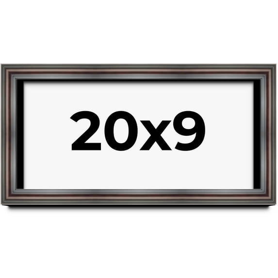 20x9 Shadow Box Frame Brown Cherry | 2.625 Inches Deep Pine Wood Traditional Shadowbox Display