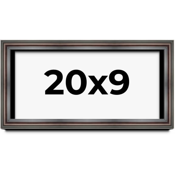 20x9 Shadow Box Frame Brown Cherry | 2.625 Inches Deep Pine Wood Traditional Shadowbox Display