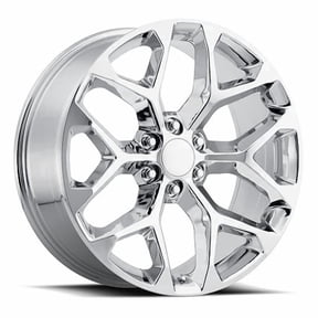 New 20x9 Inch Wheel for Truck Snowflake FR 59 Style 20 inch Chrome Alloy Rim 6x5.5" Bolt-Pattern 27mm Offset - Factory Reproduction Wheel