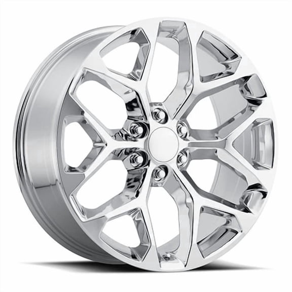 20x9" Size Fits FR 59 for Truck Snowflake Chrome Wheel - 6x5.5" Bolt-Pattern - 27mm Offset - 78.1mm Hub-Size