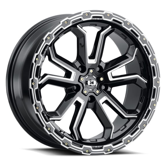 20x9 Vision 405 Korupt Gloss Black Milled Spoke Wheel 5x5.5 (12mm)