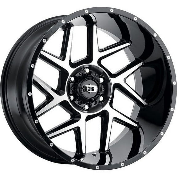 20x9 Vision Off-Road 360 Sliver Black Machined Wheel 8x180 (12mm)