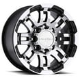 thumbnail image 1 of 20" Vision 375 Warrior Gloss Black Machined Face Wheel 20x9 8x6.5 Truck Rim 0mm, 1 of 2