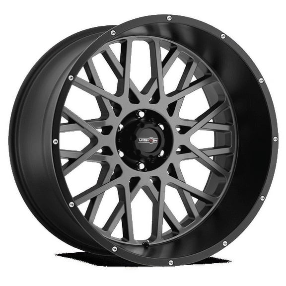 20" Vision 412 Rocker Anthracite with Satin Black Lip Wheel 20x9 8x170 Rim 12mm