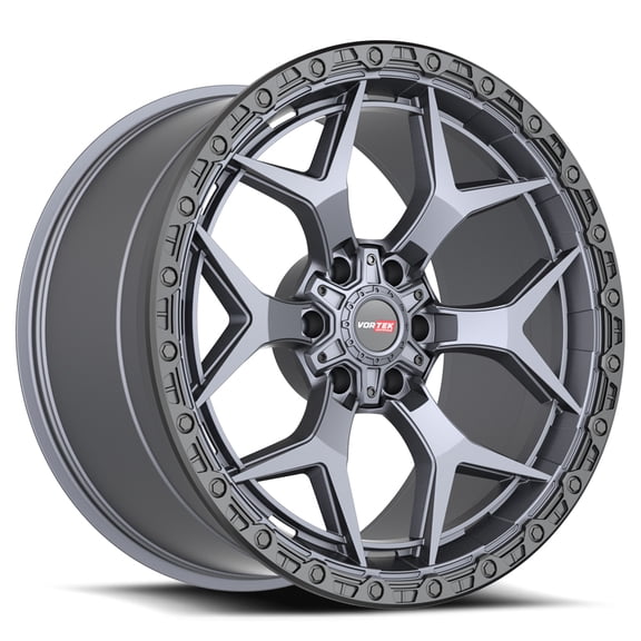 20x9 Vortek VRT-603 Matte Titanium With Black Bead Ring Wheel 6x135/6x5.5 (0mm)