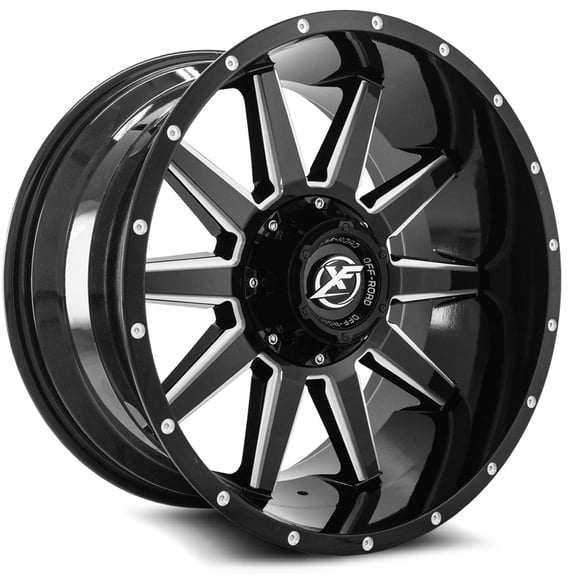 20x9 XF Off-Road XF-219 Gloss Black & Milled Wheel 8x6.5/8x170 (12mm)
