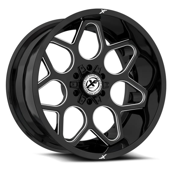 20x9 XF Off-Road XF-233 Gloss Black & Milled Wheel 5x5/5x5.5 (12mm)