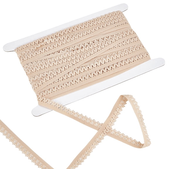 20yards 20 Yards Edge Lingerie Elastic 13mm Wide Stretch Lace Trim Picot Edges Trimming Webbing Crocheted Lace Cord Ribbon for DIY Sewing Crafts Garment Embellishments Gift Wrapping PeachPuff