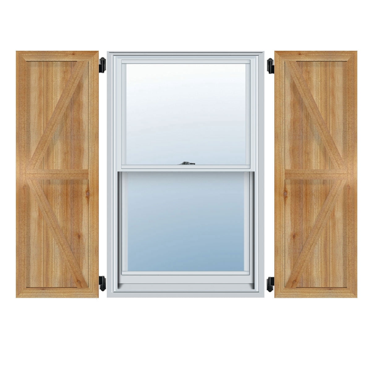 21 1/2"W X 25"H Timbercraft Four 5 3/8" Boards Framed Board-N-Batten Shutters W/Z-Bar, Rough Sawn Western Red Cedar (Per Pair)