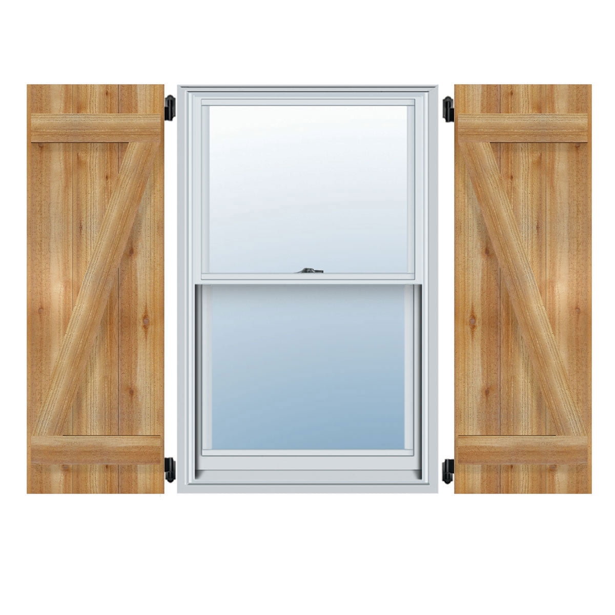 21 1/2"W X 75"H Timbercraft Four 5 3/8" Boards Joined Board-N-Batten Shutters W/Z-Bar, Rough Sawn Western Red Cedar (Per Pair)