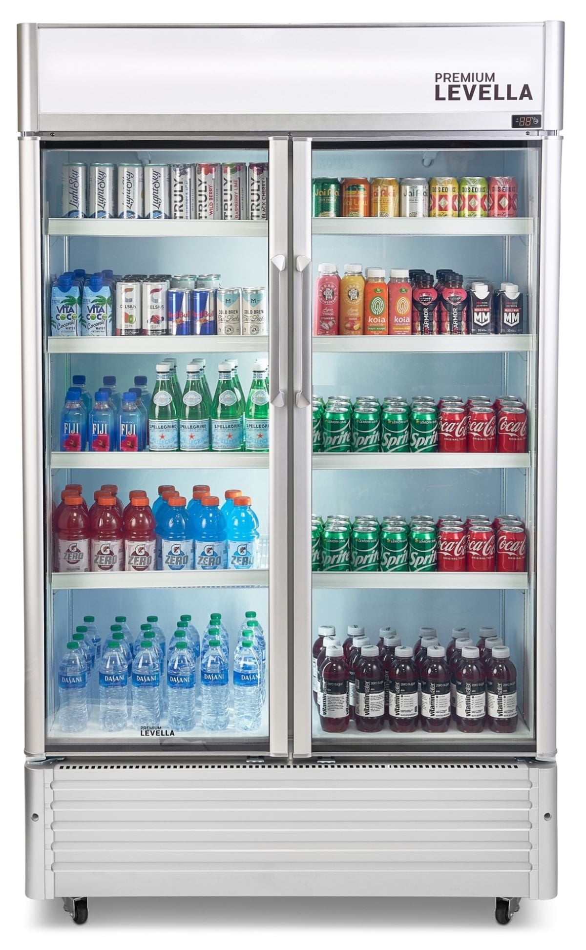 21.1 Cu. Ft. Double Door Commercial Refrigerator Beverage Cooler in Silver