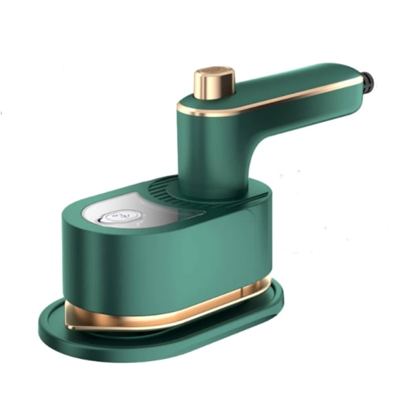 21*10.5*12cmTravel Iron with Steam, Handheld Rotary Garment Iron, Wrinkle Remover, 30s Fast Heating, Compact & Lightweight for Clothes (Green)