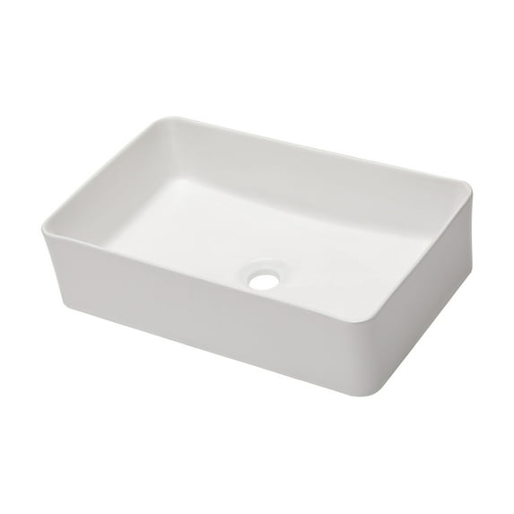 21"×14"×5.5" White Ceramic Rectangular Countertop Bathroom Sink