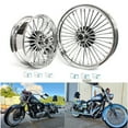 thumbnail image 1 of 21" 18" Front Rear Fat Spokes Cast Wheels Dual Disc for Harley Softail Road King FLHR FLHT Touring Dyna, 1 of 7