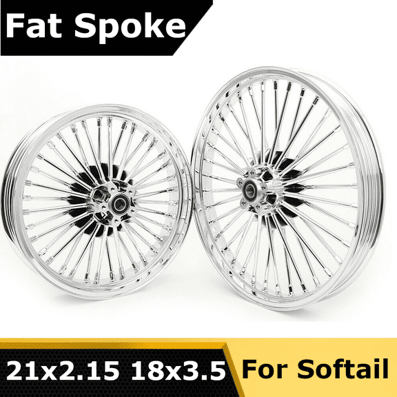 21"+18" Front Rear Spoke Wheels Rim Set for Harley Davidson Dyna Fat Bob FXDF Low Rider FXDL Street Bob FXDB Wide Glide FXDWG 2006-2017 2007 2008 2009 2010 2011 2012 2013 2014 2015 2016 Chrome