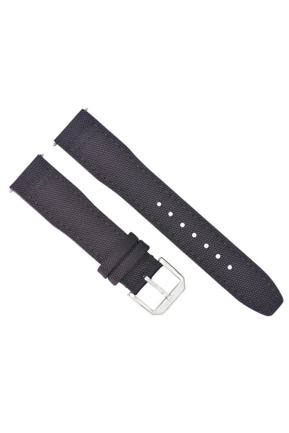 21/18MM CANVAS LEATHER WATCH BAND STRAP FOR IWC PILOT TOP GUN PORTUGUESE BLACK