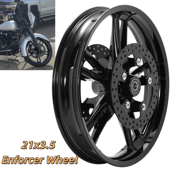 21" 21X3.5 Enforce Wheel Front Rim Rotors For Harley Touring Bagger Road Glide Electra Glide FLHTP 2010-2023 Road Glide FLTRX 2015-2023 FLTR 2009-2013 Road King FLHR 2009-2022 10 11 12 13 14 15 16