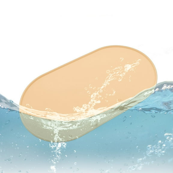 21.25x11.41in Large Silicone Pet Feeding Mat Raised Edges Non-Slip Bowl Mat(Beige)