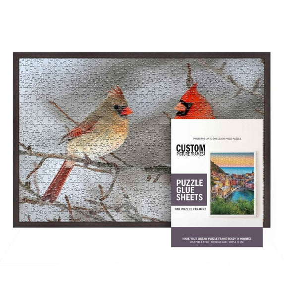 21.25x15 Rustic Brown Real Wood Picture Frame Width 0.75 inches | Interior Frame Depth 0.5 inches |