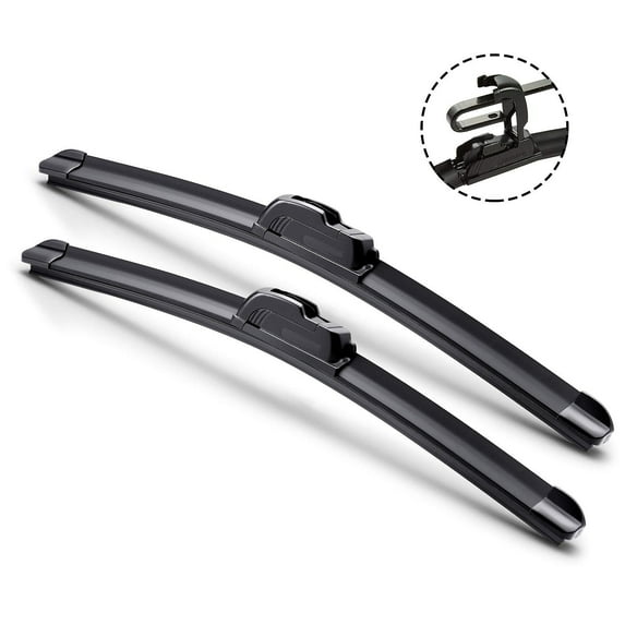 21"+26" Combo ALL SEASON U or J Hook BRACKETLESS WINDSHIELD WIPER BLADES