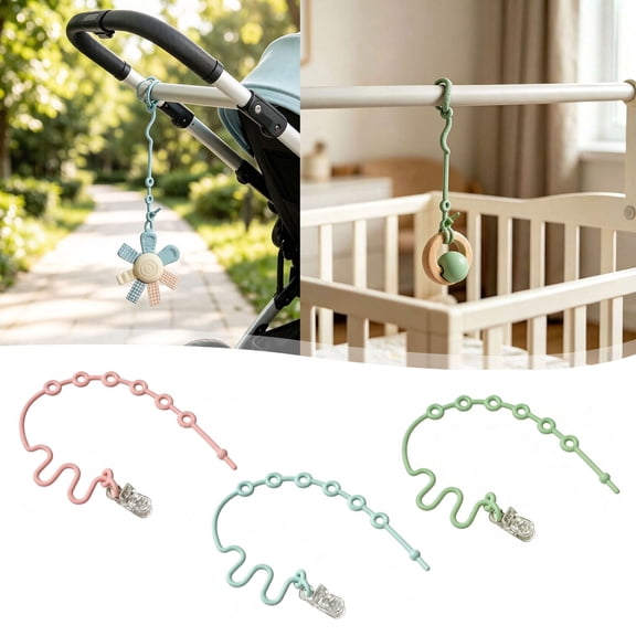 21.26 Inch Flexible Silicone Pacifier Anti-drop Lanyard Adjustable Baby Teether Bottle Strap for Stroller Daily Outdoor Use