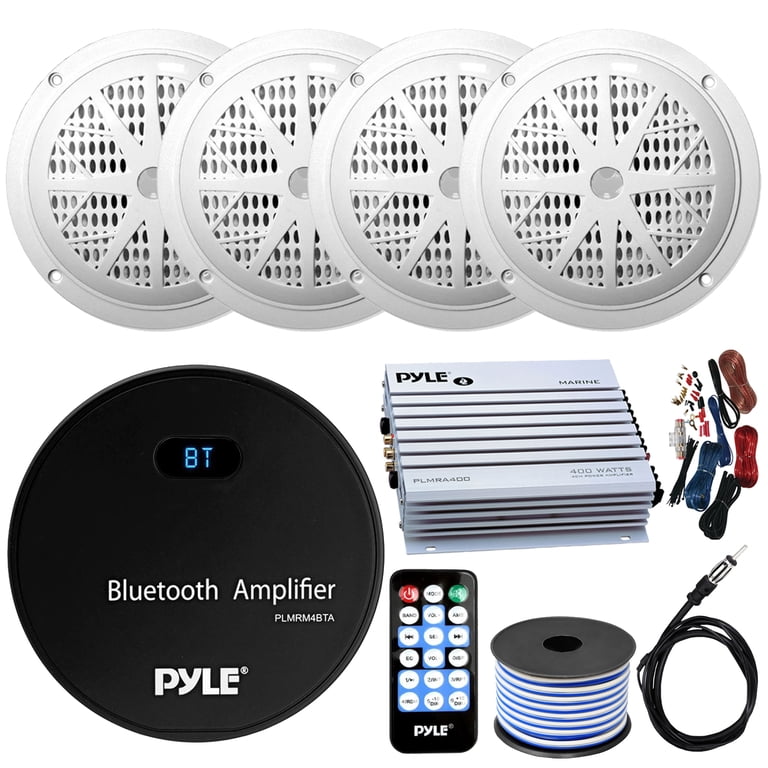 Pyle Hydra 800 Watt 4-Channel Marine Amplifier - Waterproof, With RCA & 3.5mm Input, Remote Volume Control
