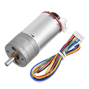 Unique Bargains 21.3:1 Gearmotor with Encoder DC 12V 201RPM Encoder Gear Motor 25Dx49L mm