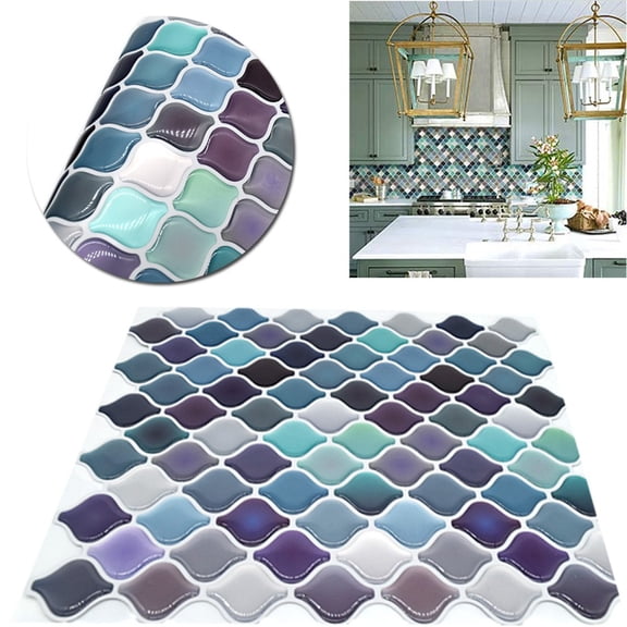 21.3*25cm DIY Tile Sticker PET Mosaic Vinyl Backdrop Floor Background Bathroom Decoration Waterproof Oil Proof
