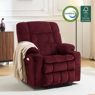 MCombo 21.3" Seat Width Lay Flat Dual Motor Power Recliner Lift Chair with Vibration and Heat, Infinite Position