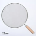 thumbnail image 1 of 21-33CM Stainless Steel Oil Splatter Screen Frying Pan Mesh Guard Kitchen Cooking Tools Multi-purpose Filter Net Wood Handle, 1 of 6