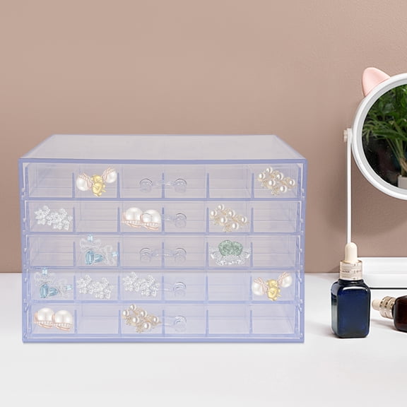 21.5*14.5*15cm 5-tier 120 Grids Nail Art Storage Case Acrylic Clear Organizer Box for Accessories Parts Small Items