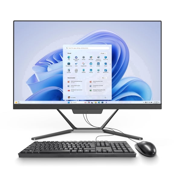 PTZZHEDM 21.5" All-in-One Business Desktop Computer, Intel N5095, 16Gb Ram, 512Gb Ssd, Win10 Pro, Mouse, Keyboard, Wi-Fi, Bluetooth