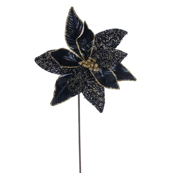 21.5" Black Poinsettia 11" Flower 6/Bag