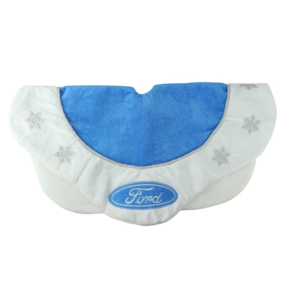 Northlight 21.5" Blue and White Ford Scalloped Mini Christmas Tree Skirt