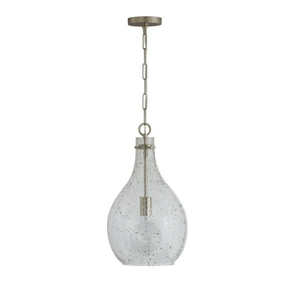 21.5 Inch 1 Light Pendant In Urban/Industrial/Global/Artisan/Farmhouse/Rustic/Industrial/Mied Materials Style 12 High By 21.5 Wide-Brushed Nickel