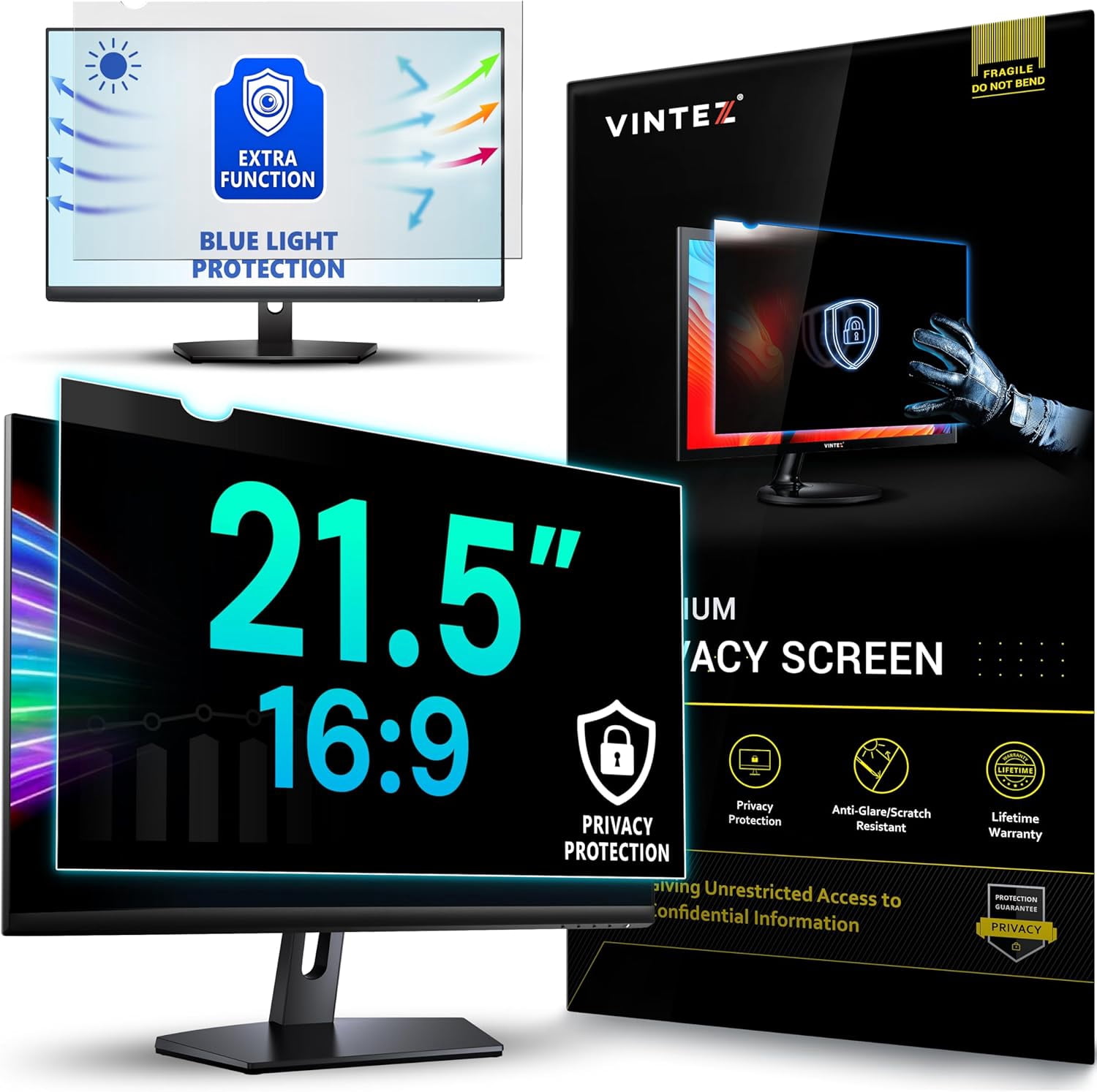 VINTEZ 21.5 Inch 16:9 Privacy Screen for Computer Monitor and Laptop ...
