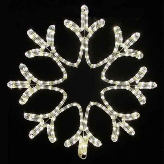 21.5 LED Rope Light White Snowflake Silhouette Motif Display