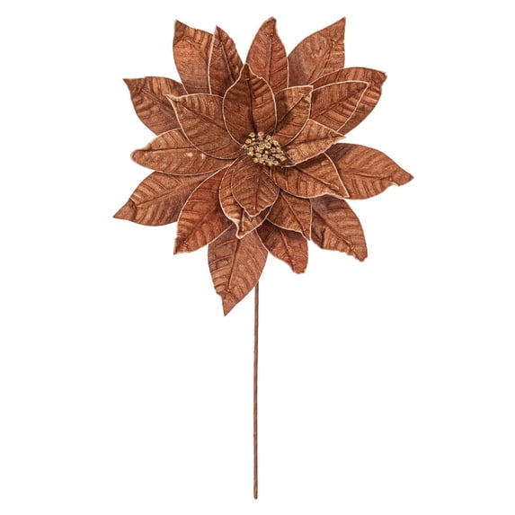 21.5" Mocha Poinsettia 18" Flower 2/Bag