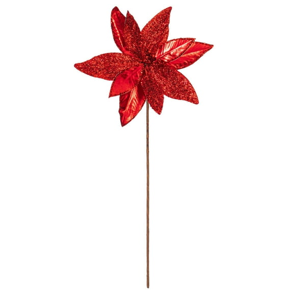 21.5" Red Poinsettia 11" Flower 6/Bag