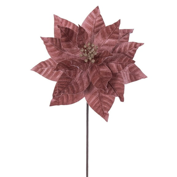 21.5" Rose Gold Poinsettia 12" Flw 6/Bag