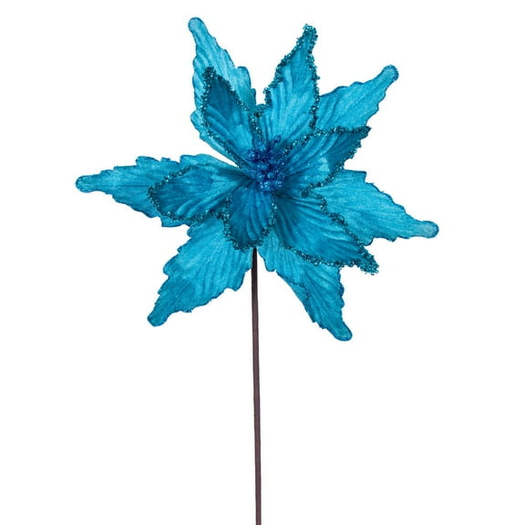 21.5" Turquoise Poinsettia 12" Flw 6/Bag