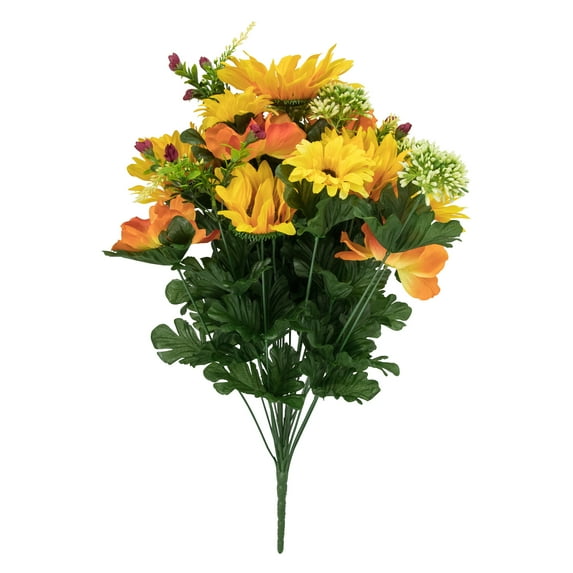 Allstate Sunflower and Daisy Artificial Floral Bouquet - 21.5" - Yellow and Orange