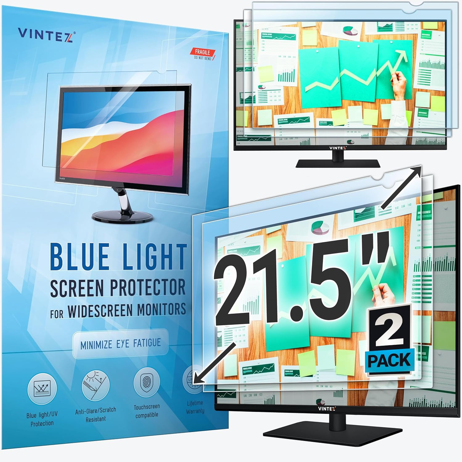 21.5 inch AntiGlare Blue Light Blocking Screen Protector Panel for 16